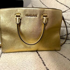 Metallic Gold Michael Kors handbag; gently used